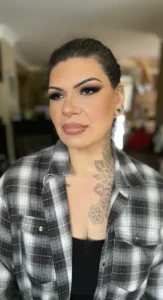 Competition-ready makeup with bold eyes and sculpted glam, styled by Waring Makeup, Ottawa Fitness Competition Makeup Artist.