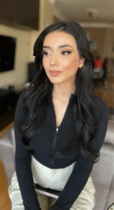 Elegant prom glam makeup with sculpted eyes and a flawless complexion, styled by Waring Makeup, Ottawa Prom Makeup Artist.